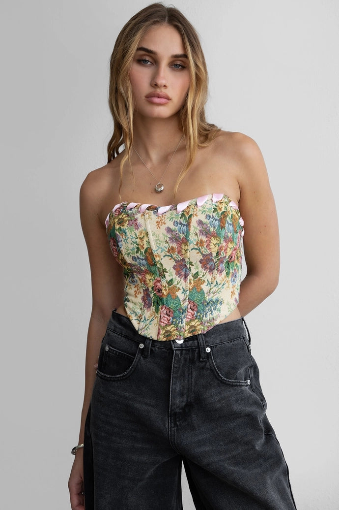 Bailee Tapestry Print Corset Top