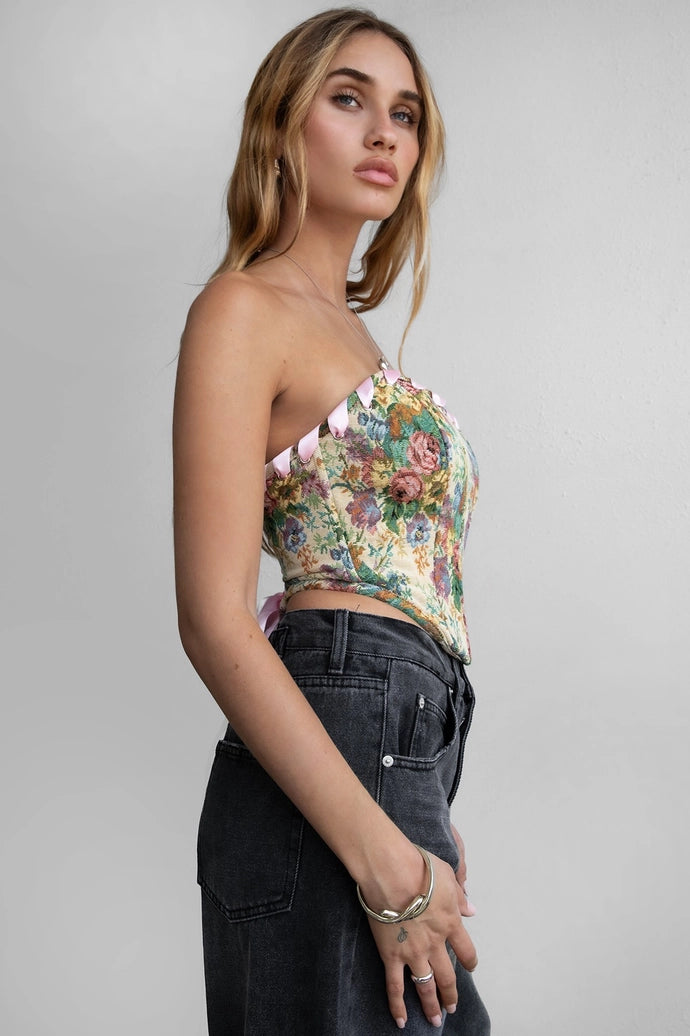 Bailee Tapestry Print Corset Top
