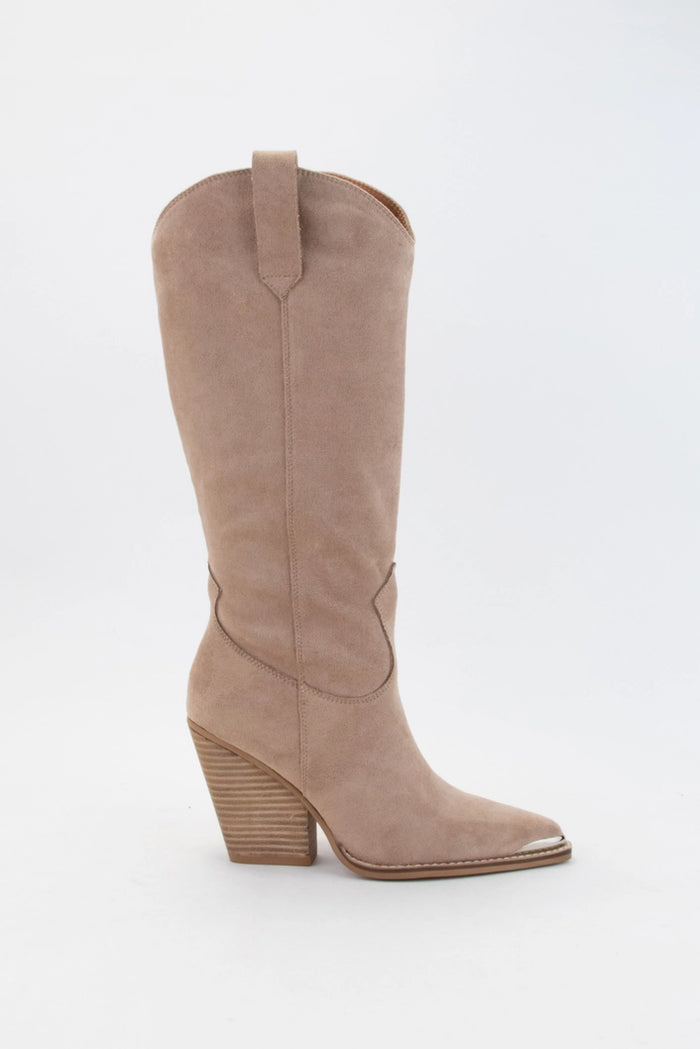 Suede Western Cowboy Tall Boots