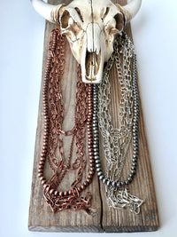 5 Layered Western Chunky Chain Navajo Pearl Necklace Set