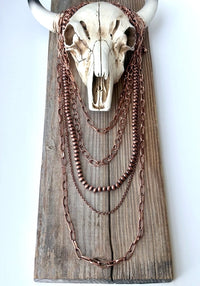 5 Layered Western Chunky Chain Navajo Pearl Necklace Set