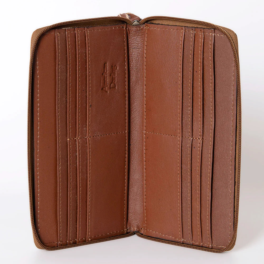 Zip-up Tooled Wallet