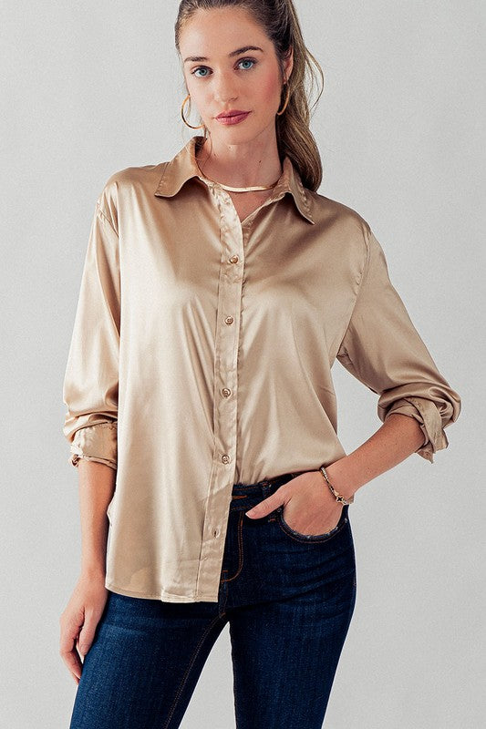 Bella Satin Blouse Shirt