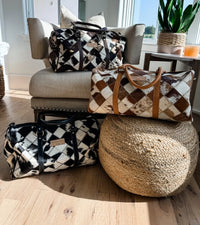 Duffle Weekender Cowhide Travel Bag