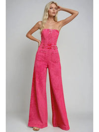 WIDE LEG DENIM JUMPSUIT