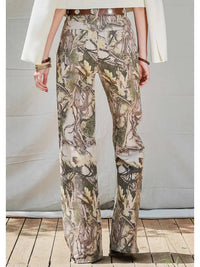 Camo Print Wide Leg Jeans