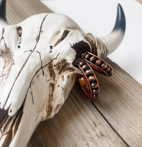 Copper Western Pearl Hoops