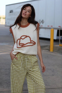 Cowboy Hat Sweater Vest