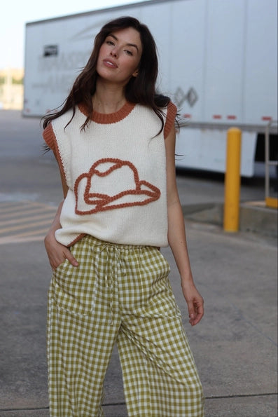 Cowboy Hat Sweater Vest