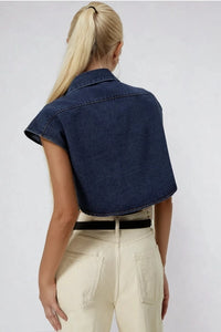 Cropped Utility Denim Top