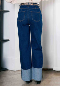 Cuff Up Wide Leg Jeans
