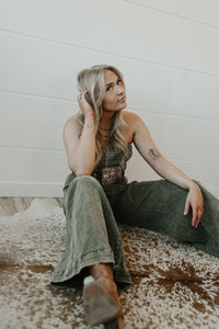 WIDE LEG DENIM JUMPSUIT