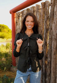 Prairie Twilight Tie-Front Blouse