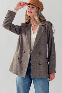 Herringbone Double Breasted Blazer