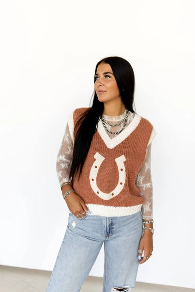 Horseshoe Vneck Sweater