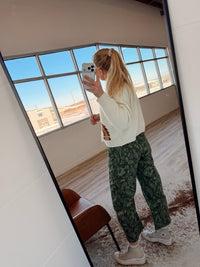 Evergreen Paisley Barrel Pants