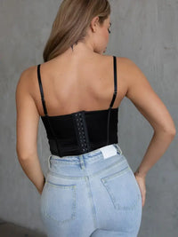 Lace Satin Corset Top