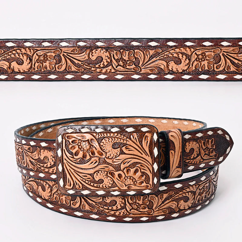 Leather Tooled Belt