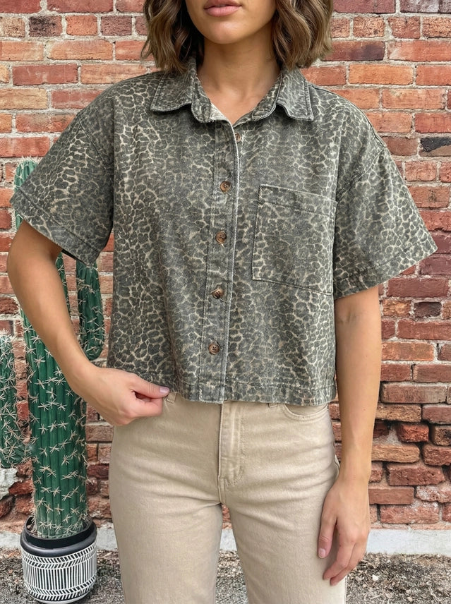 Leopard Button-Up