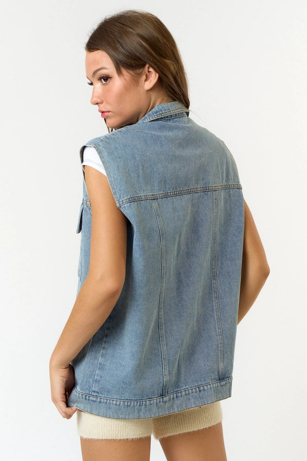 Oversized Denim Vest