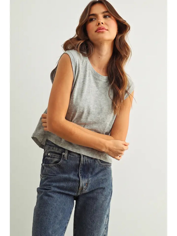 Round Neck Slub Top