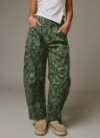 Evergreen Paisley Barrel Pants