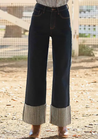 Pinstripe Cuff Jeans