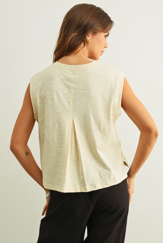 Round Neck Slub Top
