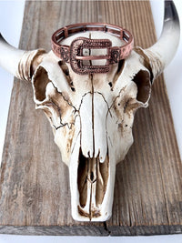 Western Belt Buckle Bar Bangle Stretch Bracelet