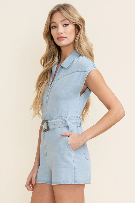 Western Denim Romper