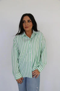Mint Green Striped Top