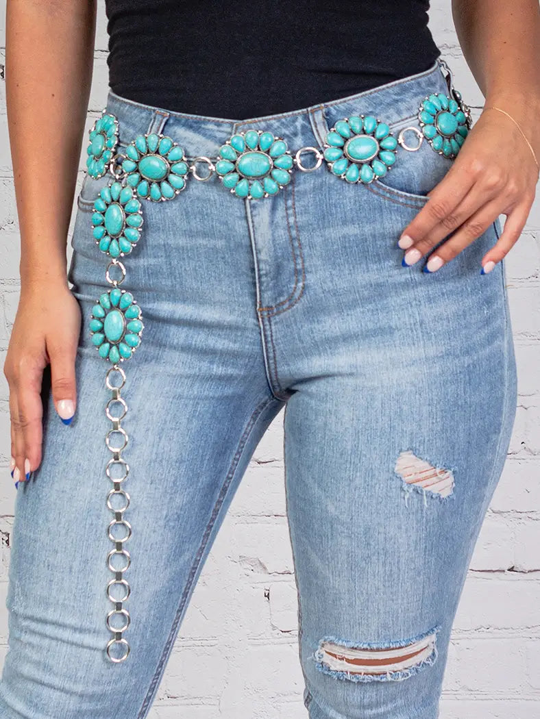 Turquoise Stone Concho Belt