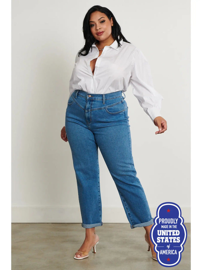 Vintage V Mom Jean- Curvy