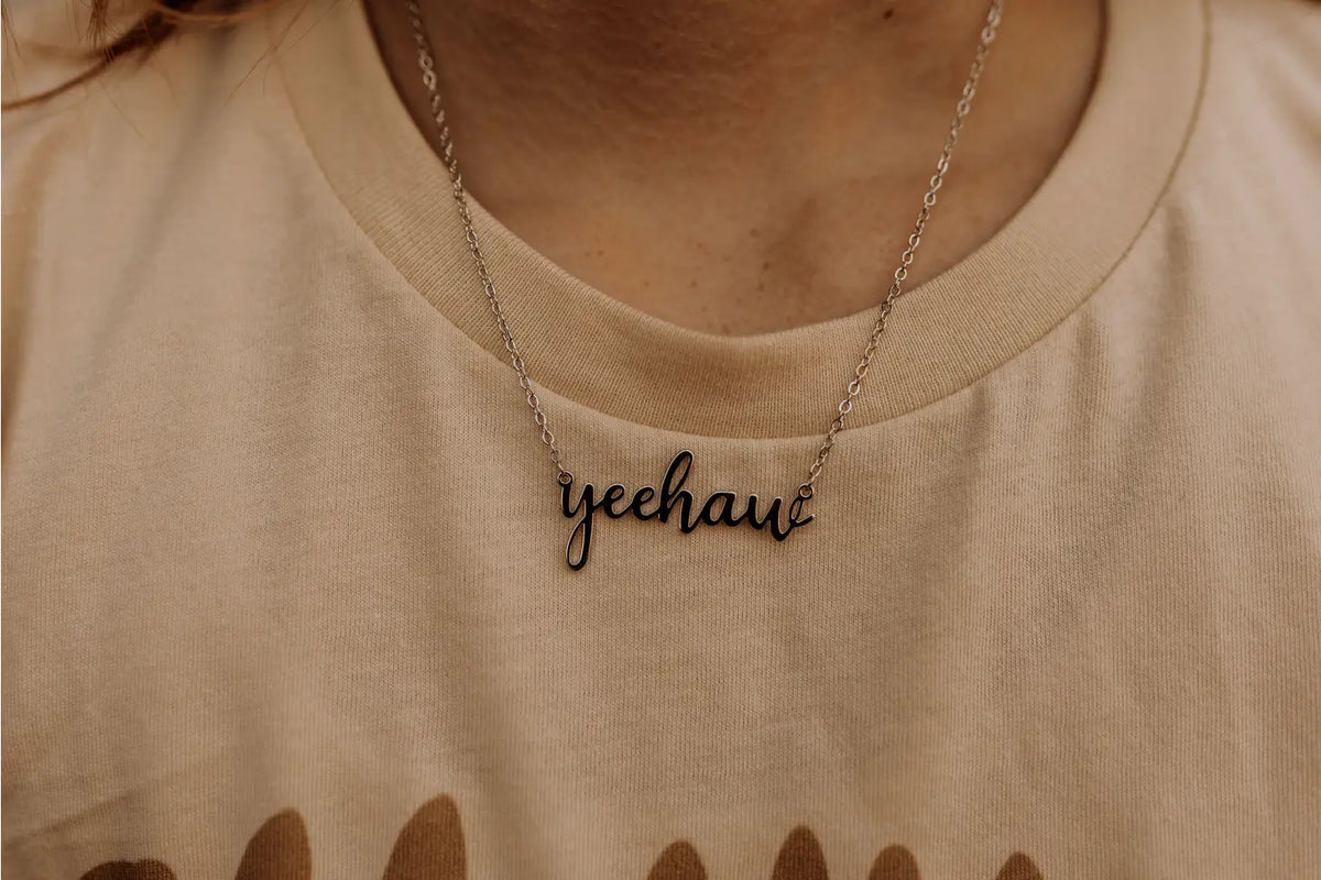 Yee Haw Script Necklace