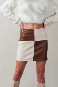 Colorblock Mini Skirt